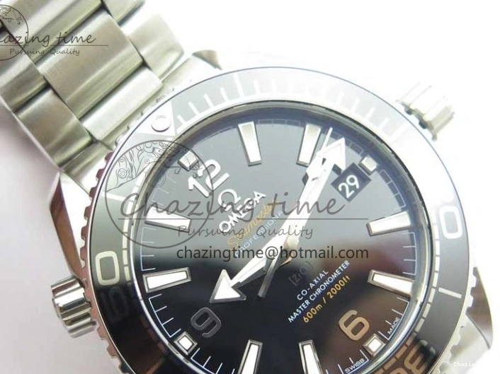 0501 Planet Ocean 39.5mm Black Ceramic Bezel SS VSF 1:1 Best Edition Black Dial on SS Bracelet A Stretchable 7890